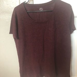 Heathered Black/red boyfriend pocket tee